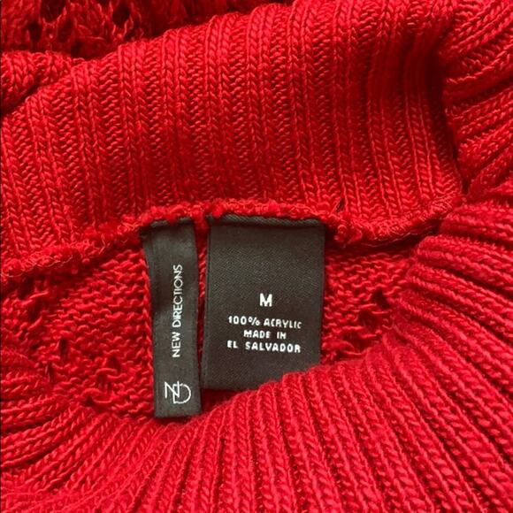 Open Knit Dolman Sleeve Cowl Turtleneck Sweater M - Picture 6 of 6